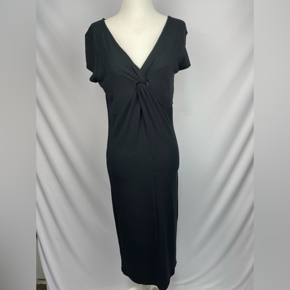 Sofia Vergara black twist front ribbed Dress women’s size M - Picture 3 of 16